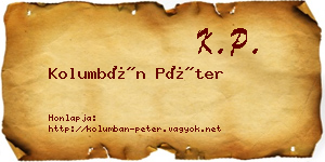 Kolumbán Péter névjegykártya