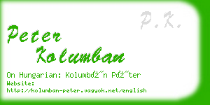 peter kolumban business card